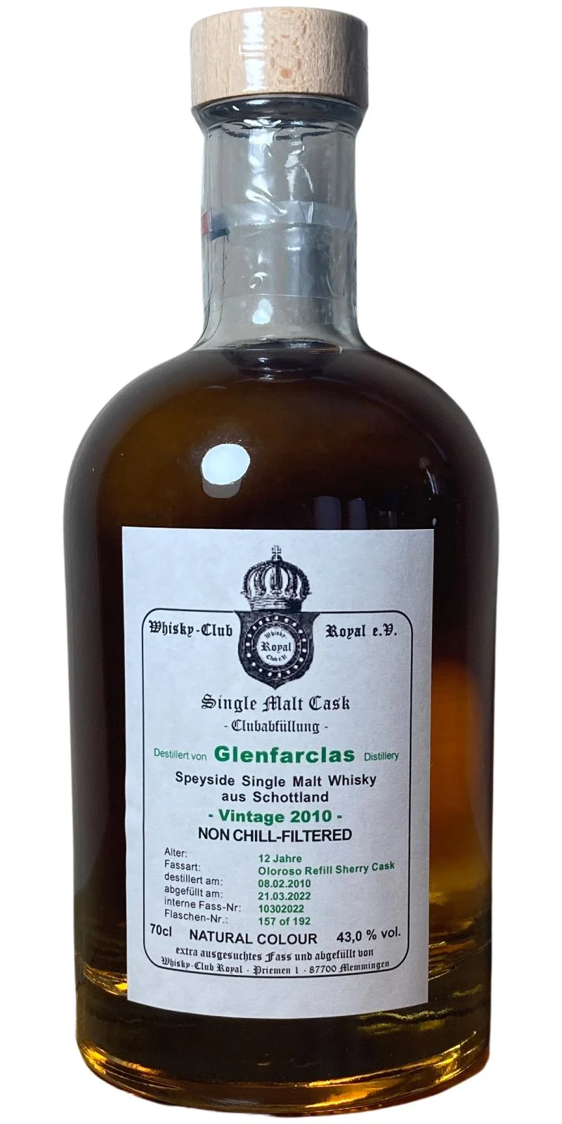 Glenfarclas Vintage 2010 Single Malt Cask Whisky escocés de 12 años | 700ML
