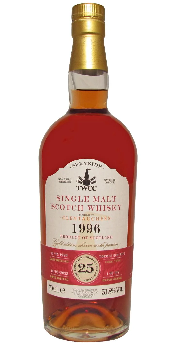 Glentauchers 1996 (The Whisky Cask Company) Standard Bottling (25 Year Old) Single Malt Scotch Whisky | 700ML - Whiskey