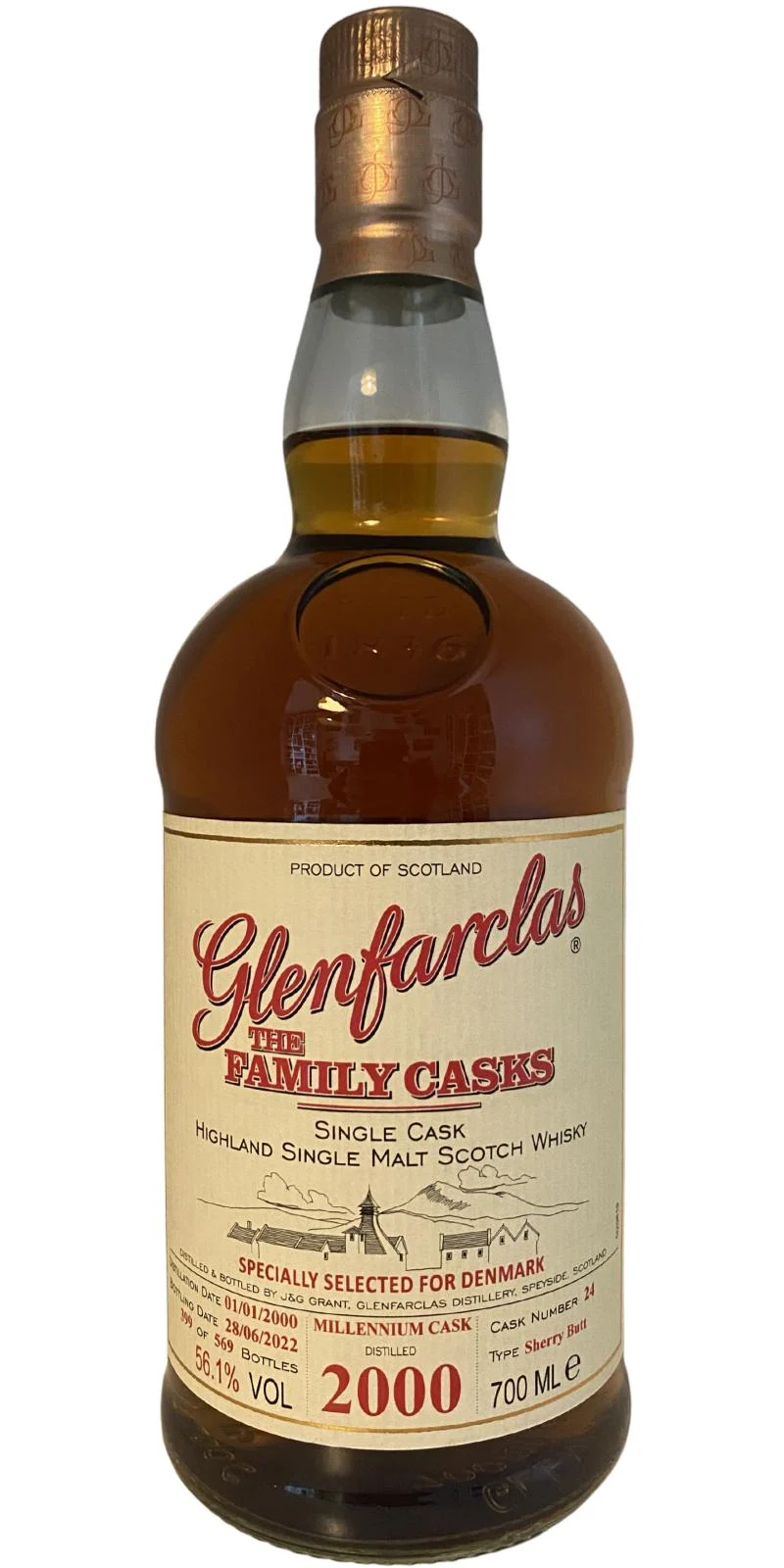 Glenfarclas 2000 The Family Casks - Millennium Cask Highland Single Malt Scotch Whisky | 700ML