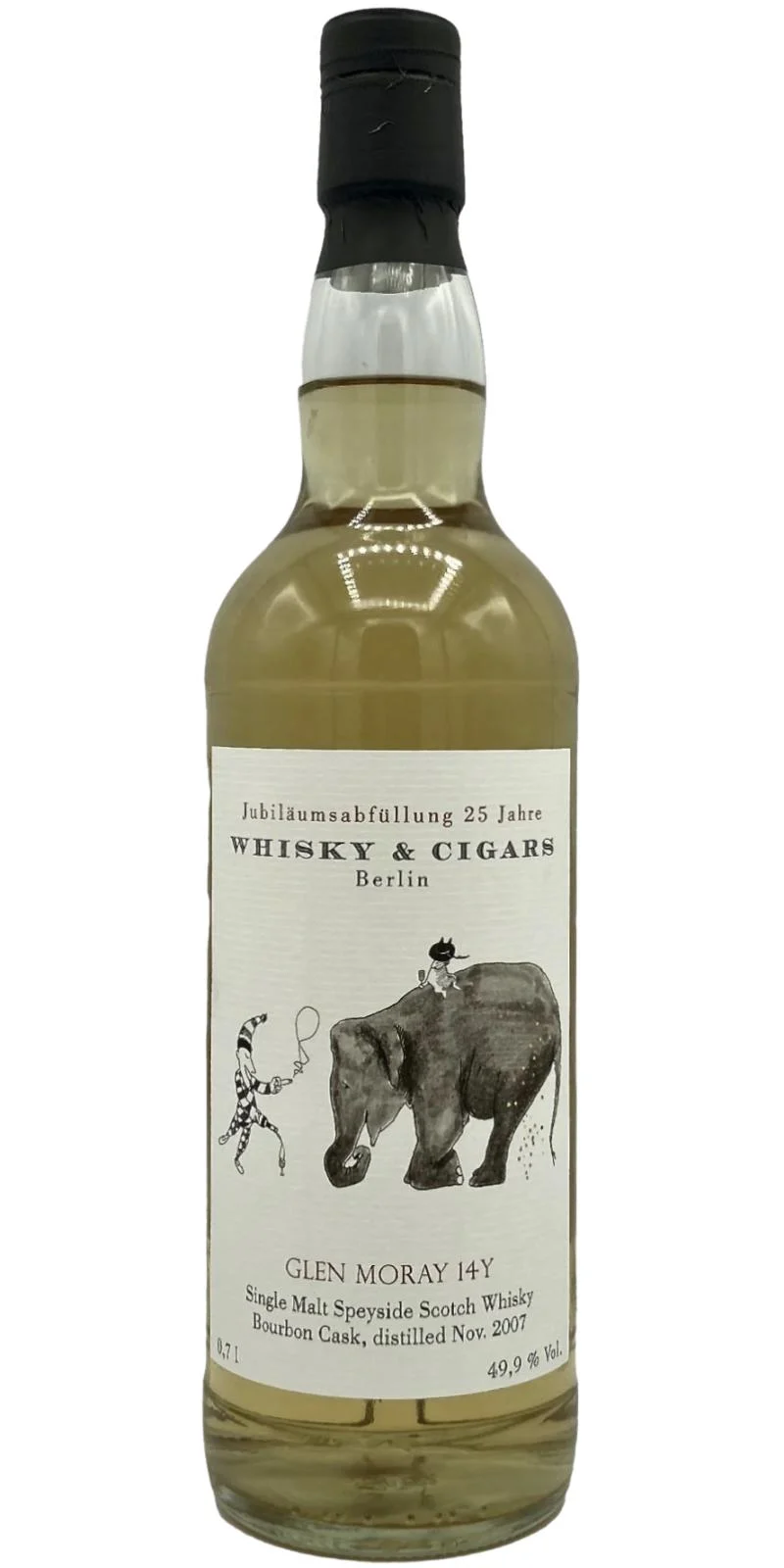 Glen Moray 2007 (Whisky & Cigars) Jubiläumsabfüllung 25 Jahre (14 Year Old) Single Malt Speyside Scotch Whisky | 700ML - Whiskey