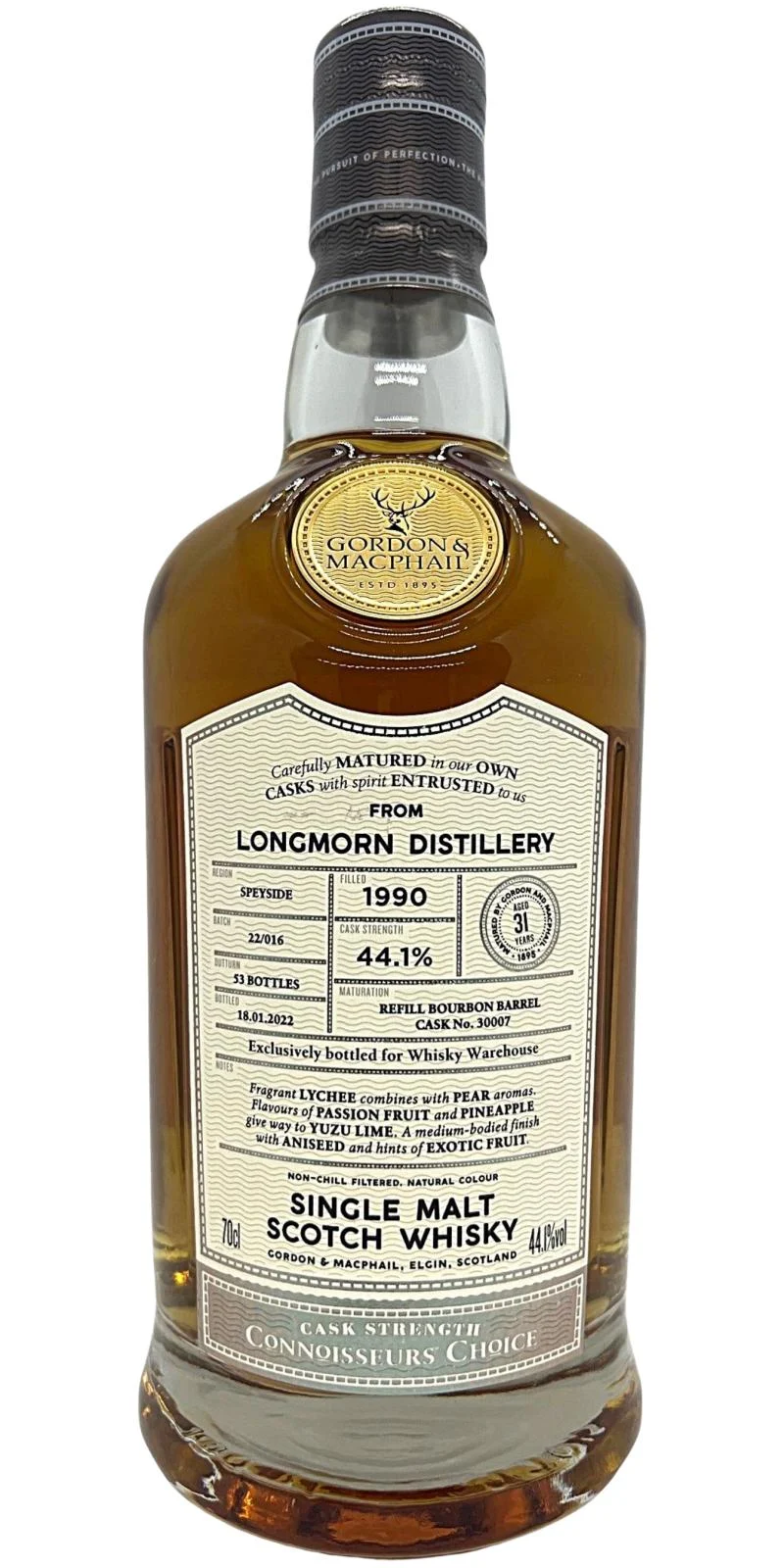 Longmorn 1990 (Gordon & MacPhail) Connoisseurs Choice (31 Year Old) Single Malt Scotch Whisky | 700ML - Whiskey