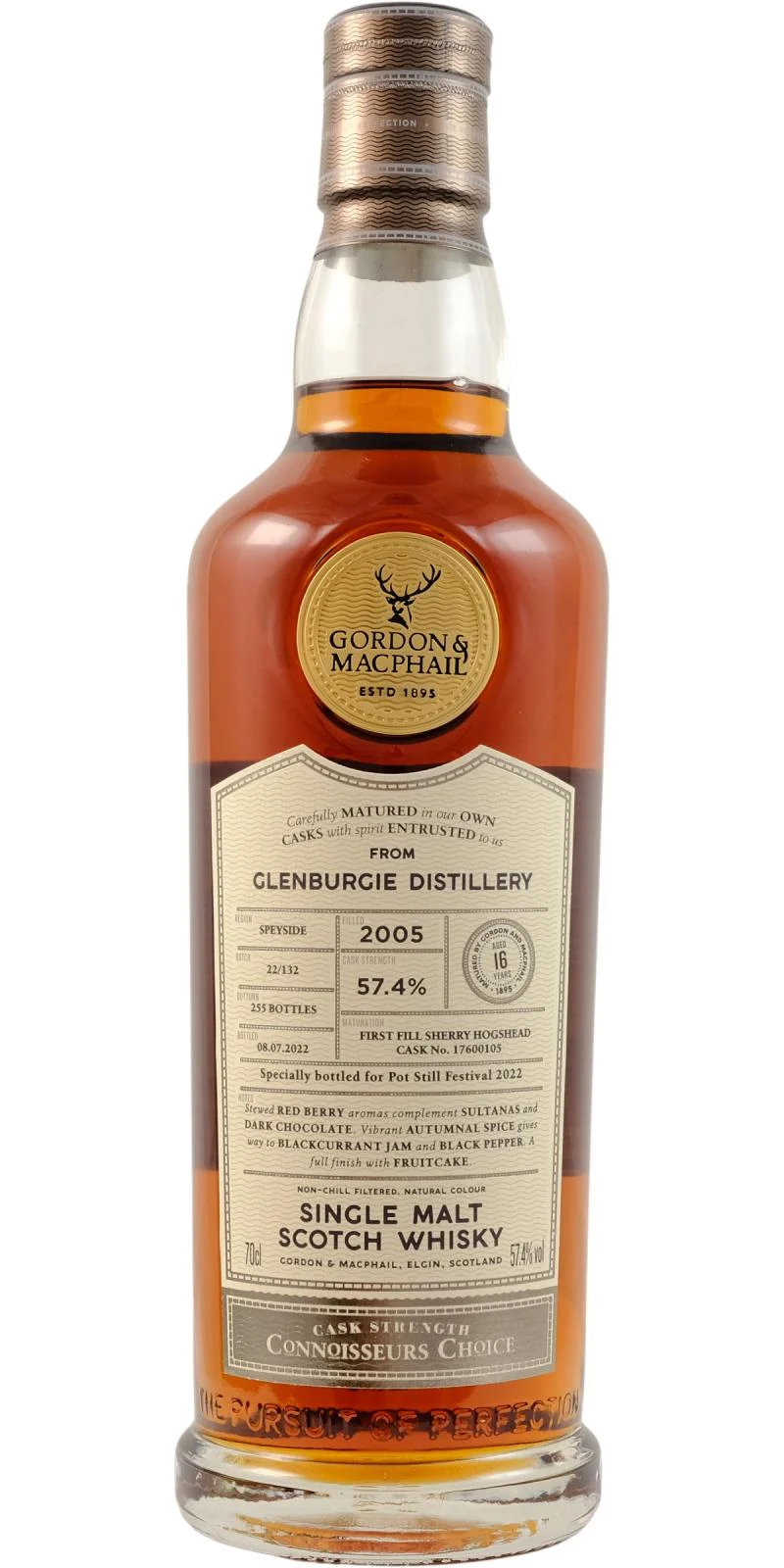 Glenburgie 2005 (Gordon & MacPhail) Connoisseurs Choice (16 Year Old) Single Malt Scotch Whisky | 700ML - Whiskey