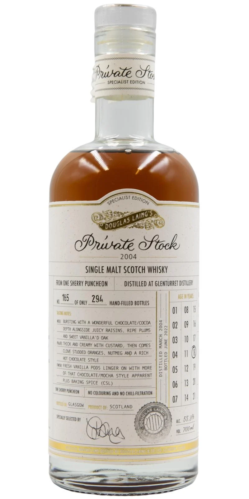 Glenturret 2004 (Douglas Laing) Private Stock 18 Year Old Scotch Whisky | 700ML - Whiskey