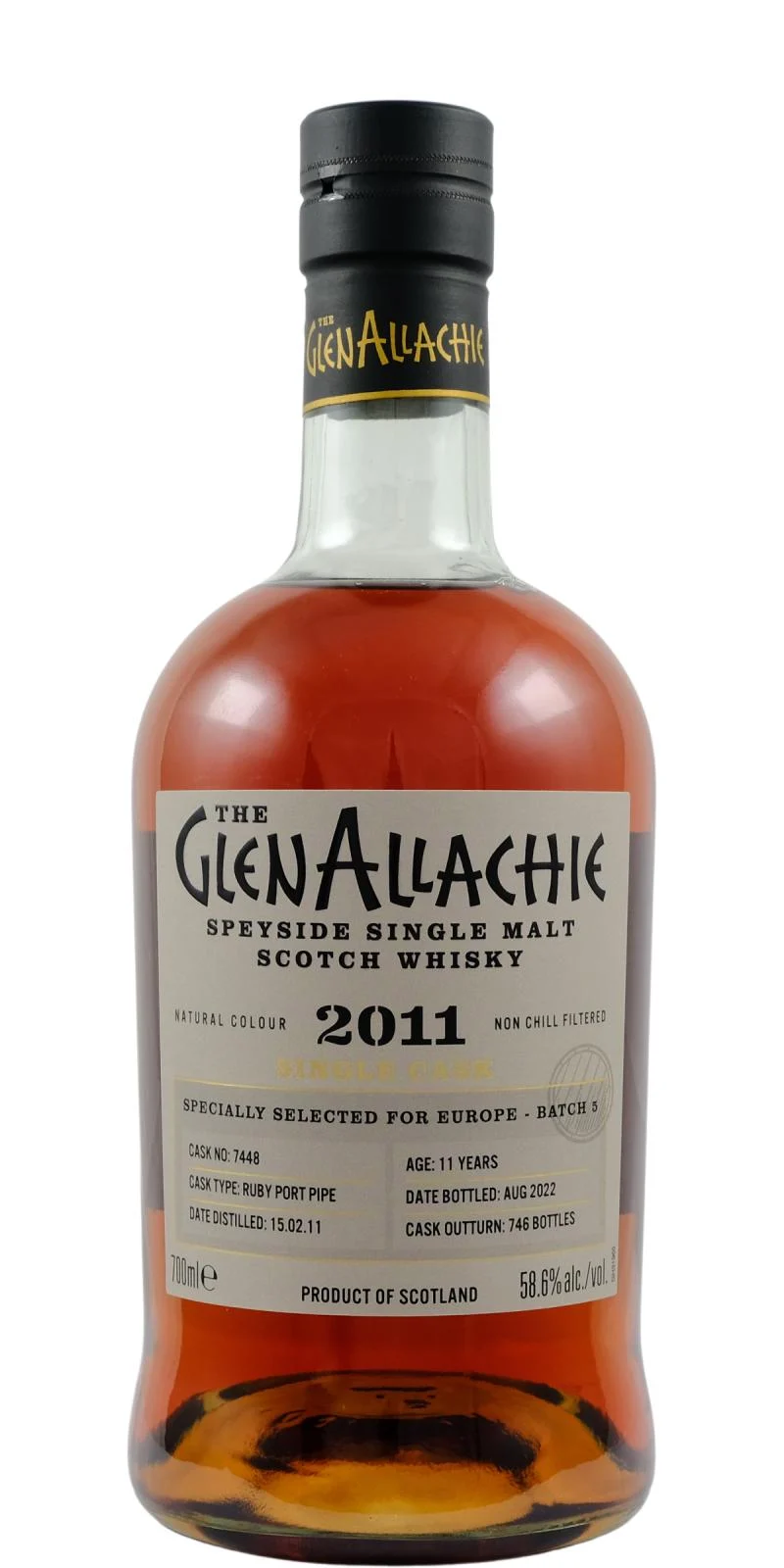 Glenallachie 2011 Single Cask para Europa - Lote 5 (11 años) Whisky escocés de pura malta de Speyside | 700ML