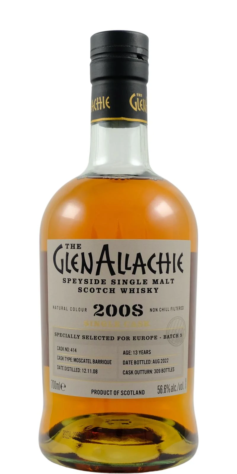 Glenallachie 2008 Single Cask para Europa - Lote 5 (13 años) Whisky escocés de pura malta de Speyside | 700ML