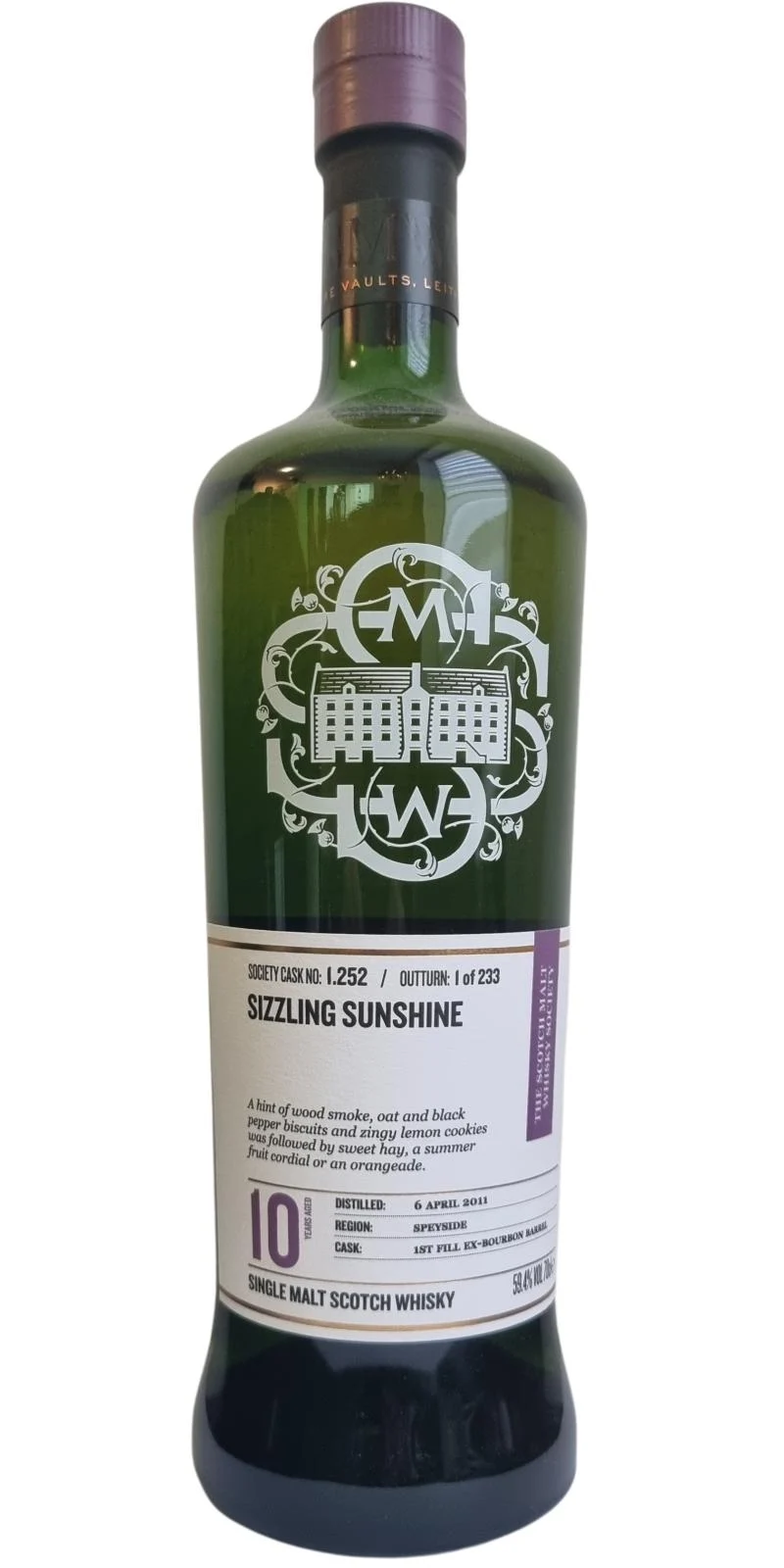 Glenfarclas 2011 SMWS 1.252 Sol chisporroteante 10 años Lanzamiento en 2021 (Barrica n.° 1.252) Whisky escocés de malta única | 700ML