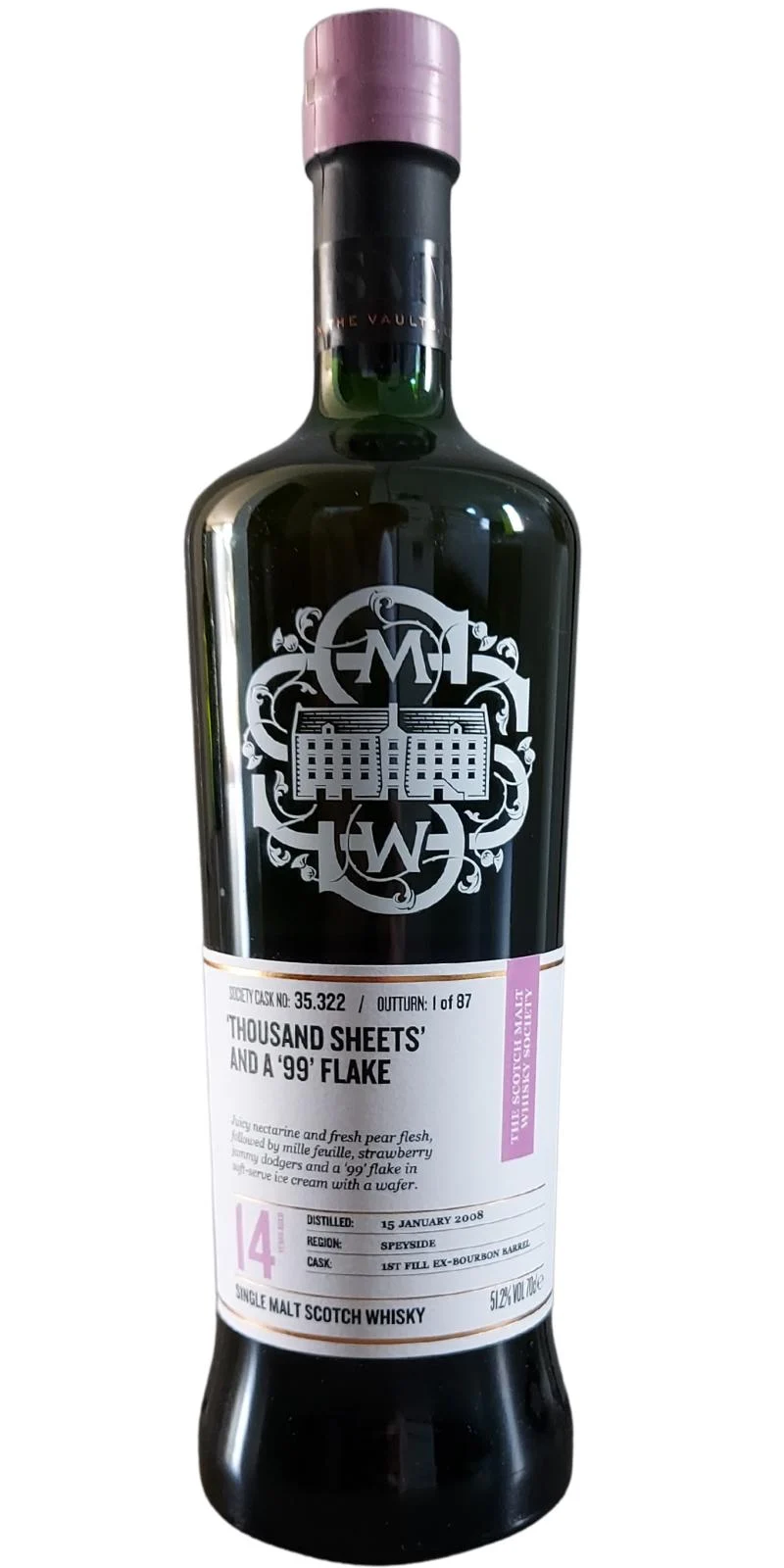 Glen Moray 2008 (The Scotch Malt Whisky Society) 35.322 'Mil hojas' y una hojuela '99' (14 años) Whisky Single Malt | 700ML
