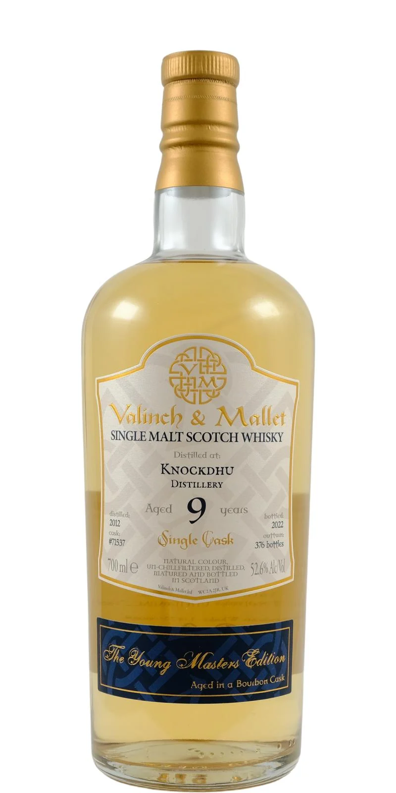 Knockdhu 2012 (Valinch & Mallet) The Young Masters Edition (9 Year Old) Single Malt Scotch Whisky | 700ML