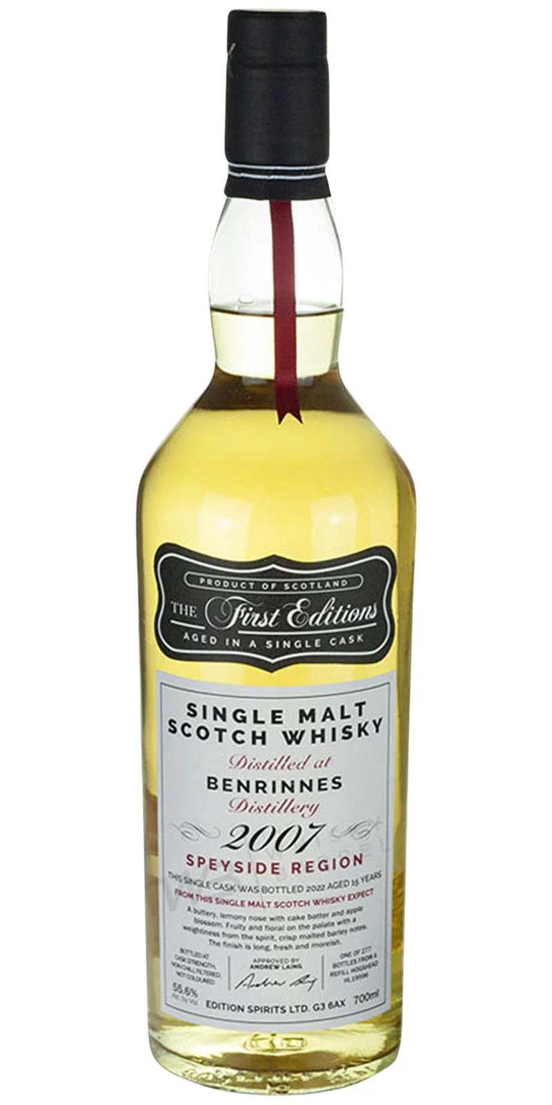 Benrinnes First Editions Single Malt 2007 15 Year Old Whisky | 700ML - Whiskey