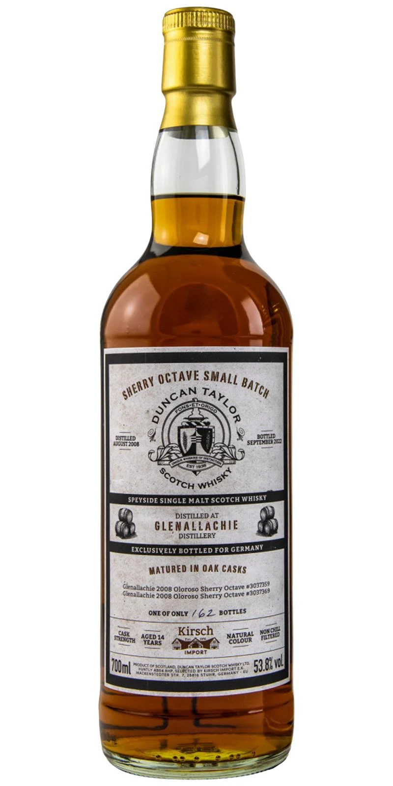 GlenAllachie The Octave Single Cask #3037349 Whisky 2008 de 14 años | 700ML - Whiskey