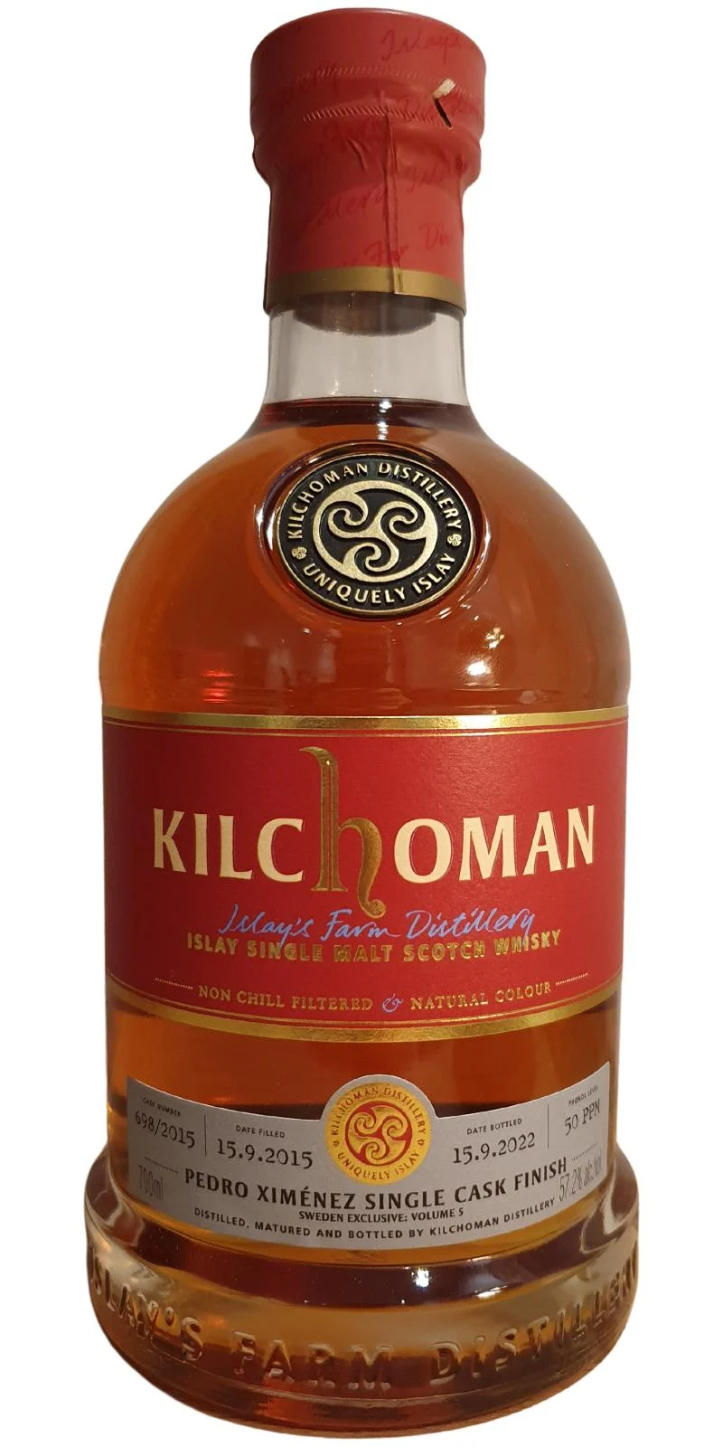Kilchoman 2015 Single Cask for Sweden Volume 5 (7 Year Old) Islay Single Malt Scotch Whisky | 700ML - Whiskey