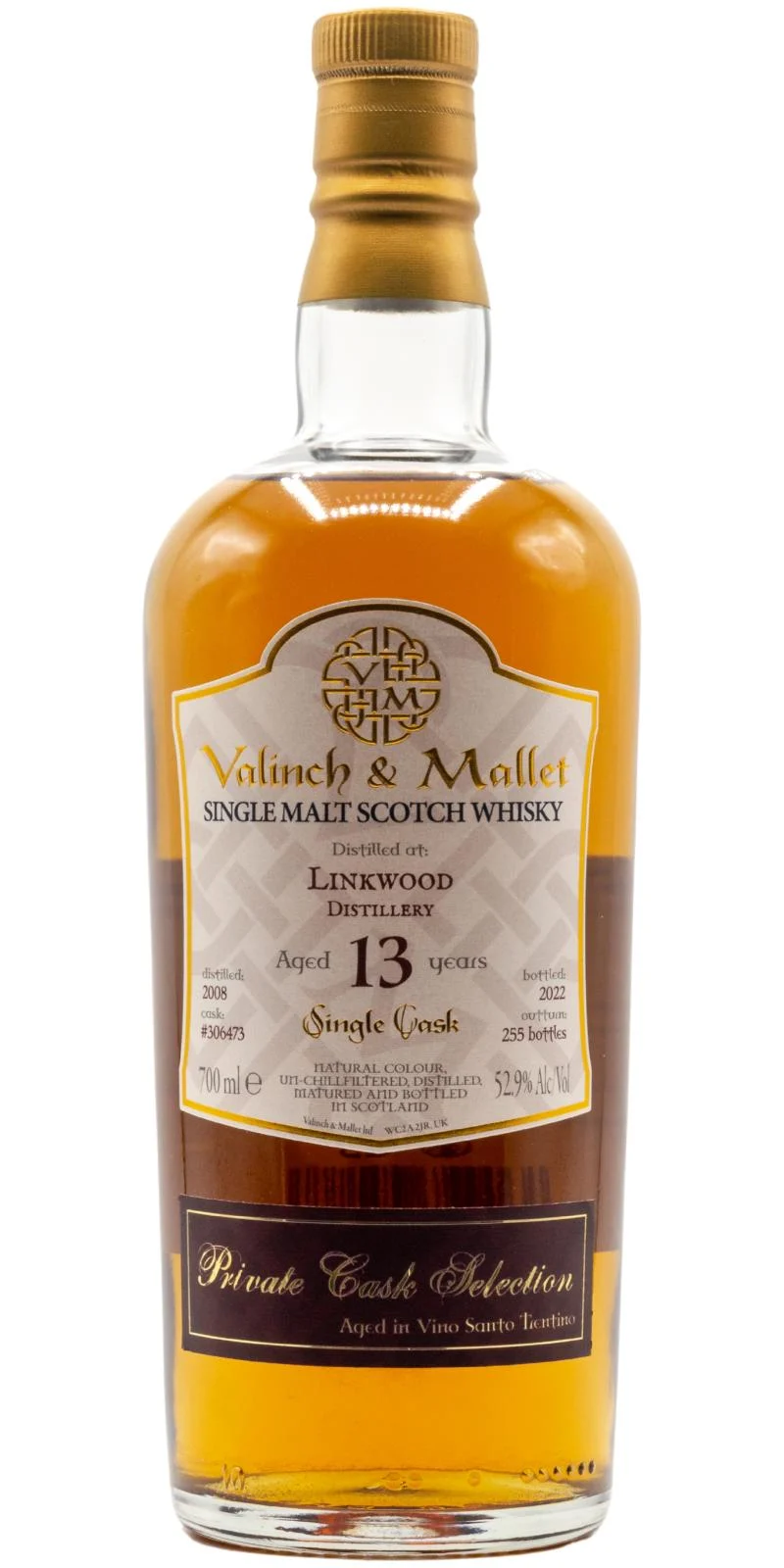 Linkwood 2008 (Valinch & Mallet) Private Cask Selection (13 Year Old) Single Malt Scotch Whisky | 700ML - Whiskey