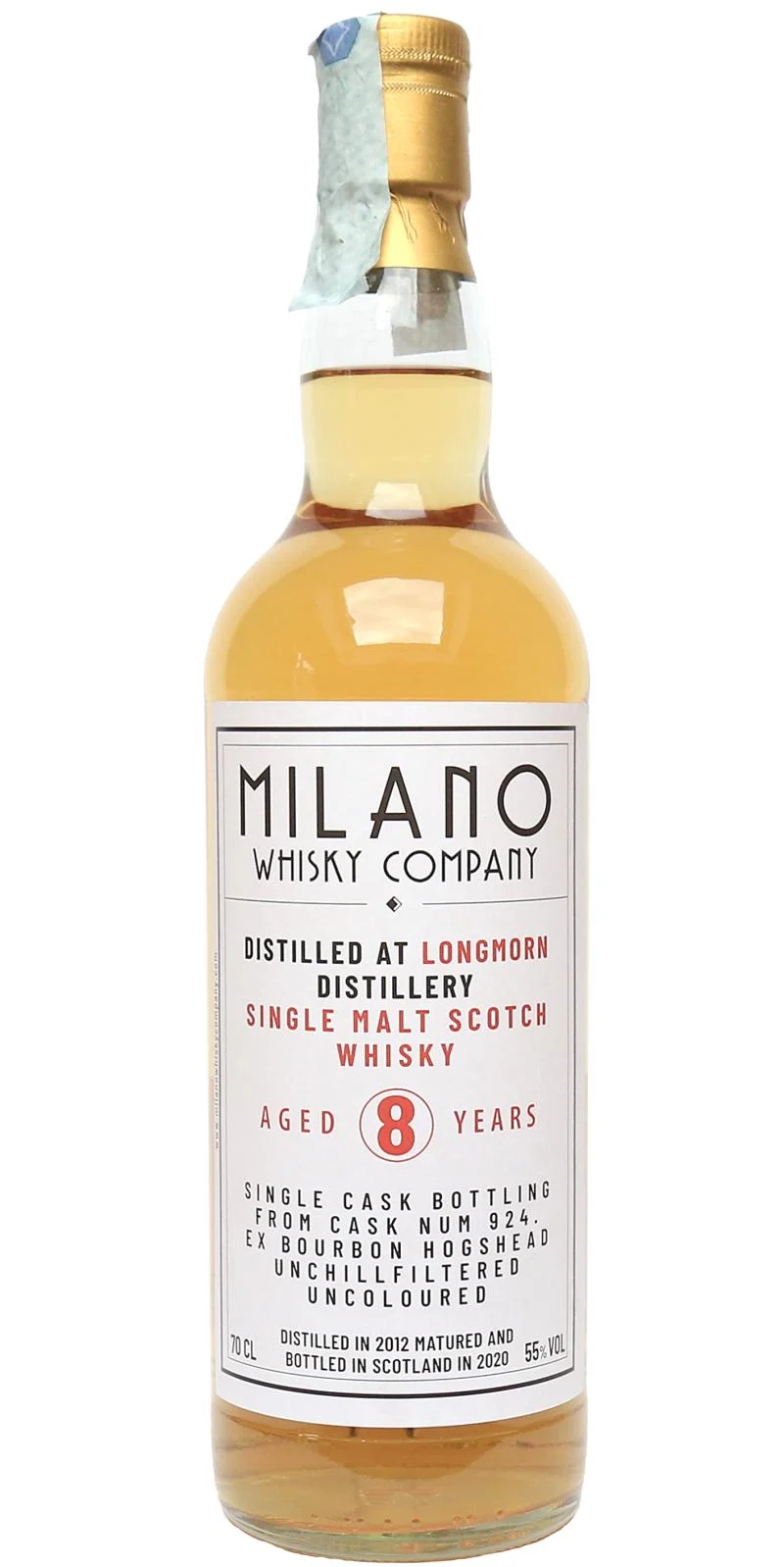 Longmorn 2012 MWCo 8 Year Old (2020) Release (Cask #924) Scotch Whisky | 700ML - Whiskey