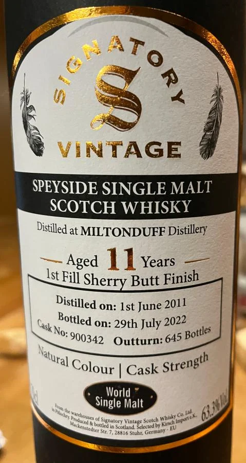 Miltonduff 2011 (Signatory Vintage) Natural Colour | Cask Strength (11 Year Old) Speside Single Malt Scotch Whisky | 700ML - Whiskey
