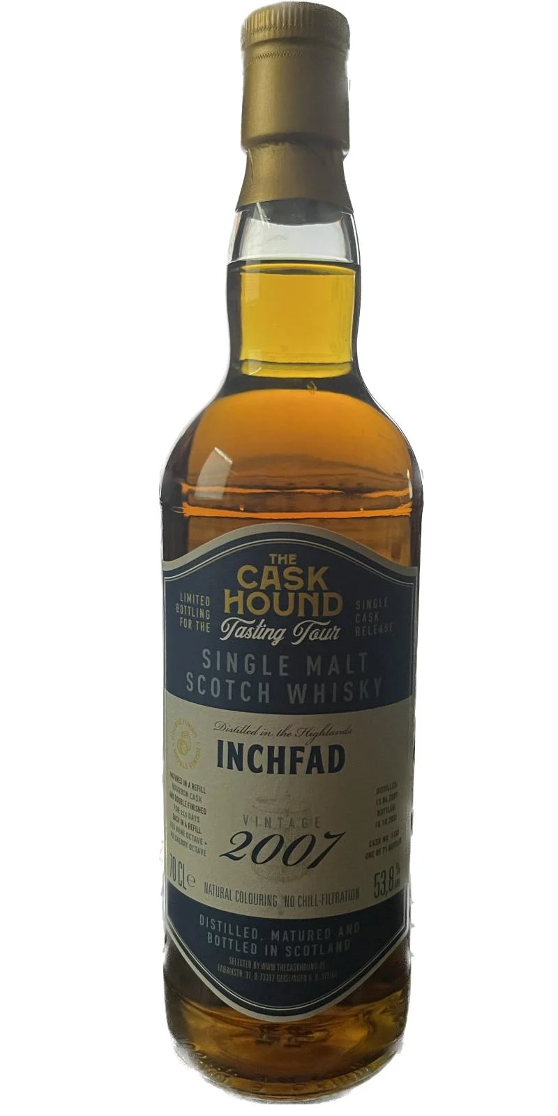 Inchfad 2007 (The Caskhound) Tasting Tour (15 Year Old) Single Malt Scotch Whisky | 700ML - Whiskey
