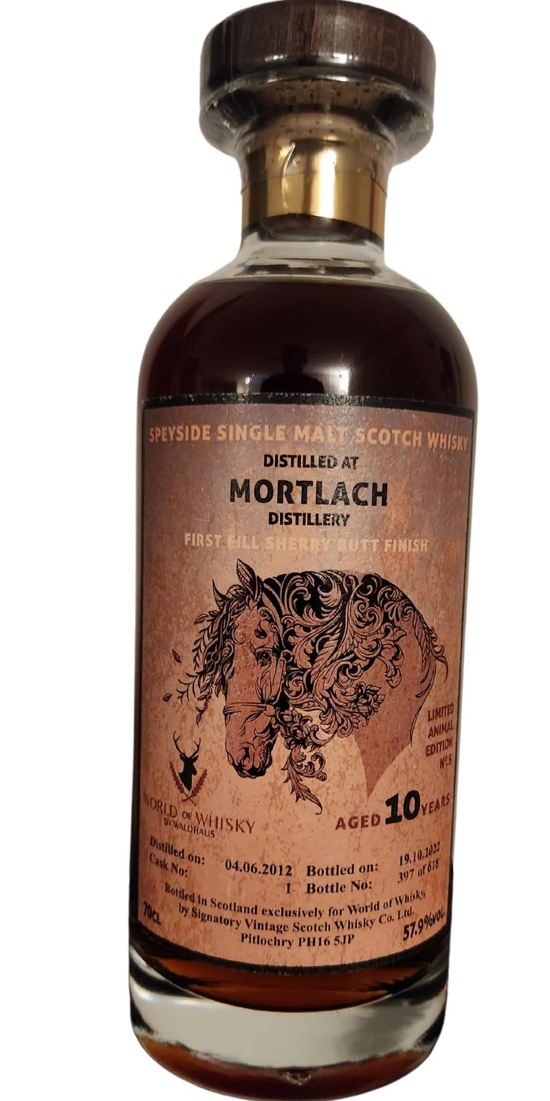 Mortlach 2012 (Signatory Vintage) Limited Animal Edition No. 5 (10 Year Old) Speside Single Malt Scotch Whisky | 700ML