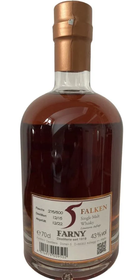 Falken 2015 Limited Edition (7 Year Old) Single Malt Whisky | 700ML - Whiskey