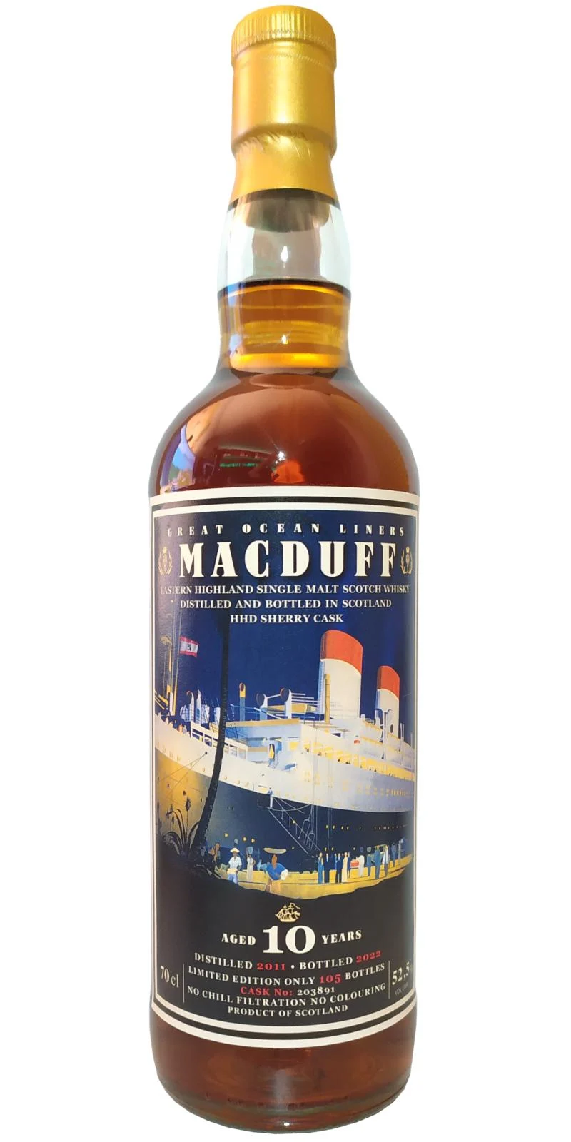 Macduff 2011 (Jack Wiebers Whisky World) Great Ocean Liners (10 Year Old) Highland Single Malt Scotch Whisky | 700ML - Whiskey