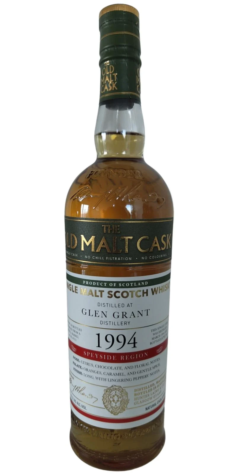 Glen Grant 1994 (Hunter Laing) The Old Malt Cask 28 Year Old 2022 Release (Cask #HL 19531) Single Malt Scotch Whisky | 700ML - Whiskey
