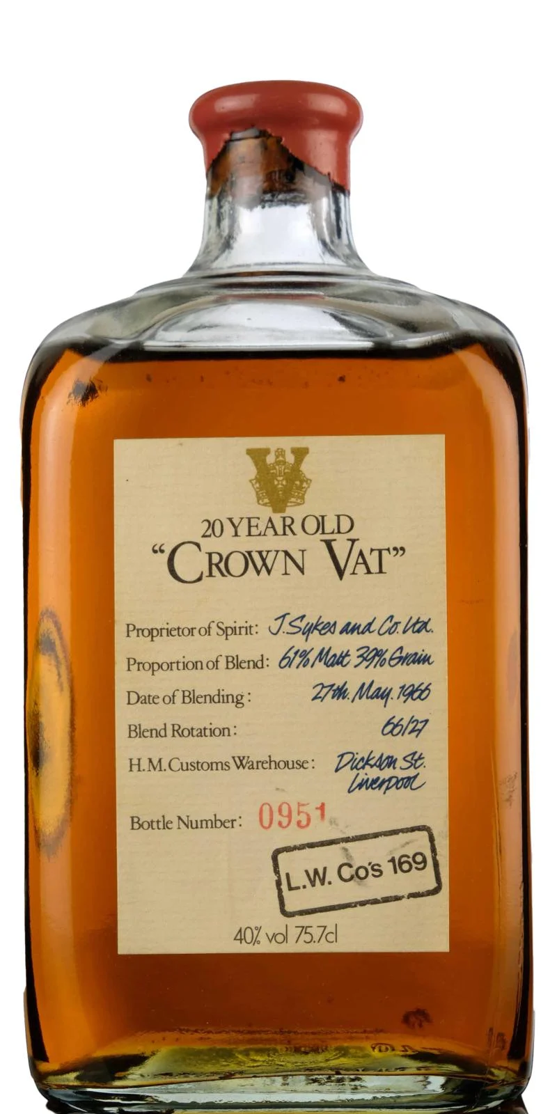 Crown Vat 20 Year Old Blend Whisky | 757ML - Whiskey