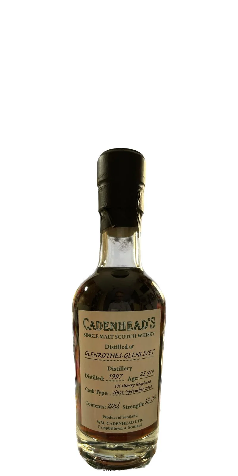Glenrothes 1997 (Cadenhead's) Authentic Collection 25 Year Old 2022 Release Single Malt Scotch Whisky | 200ML - Whiskey