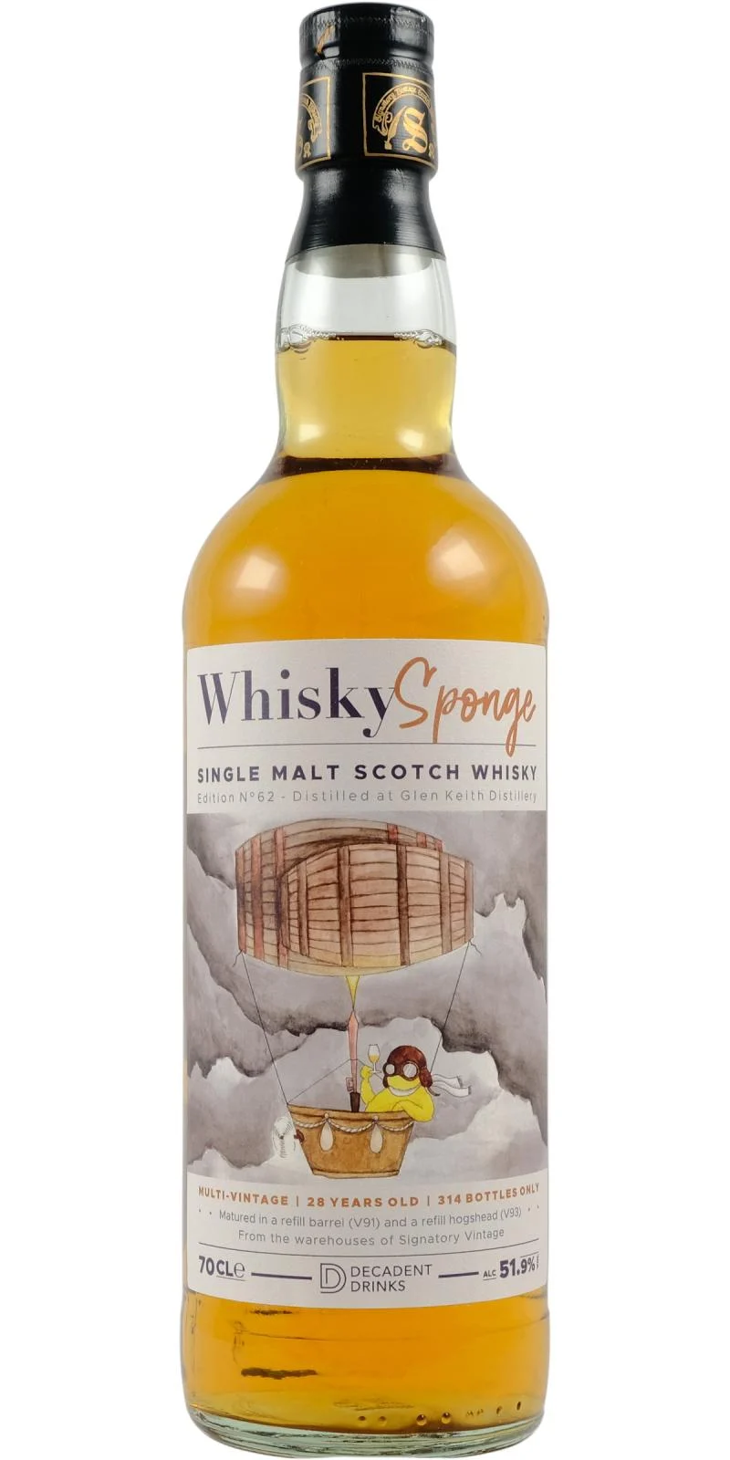 Glen Keith 1993 (Whisky Sponge) Edition No.62 (28 Year Old) Scotch Whisky | 700ML - Whiskey