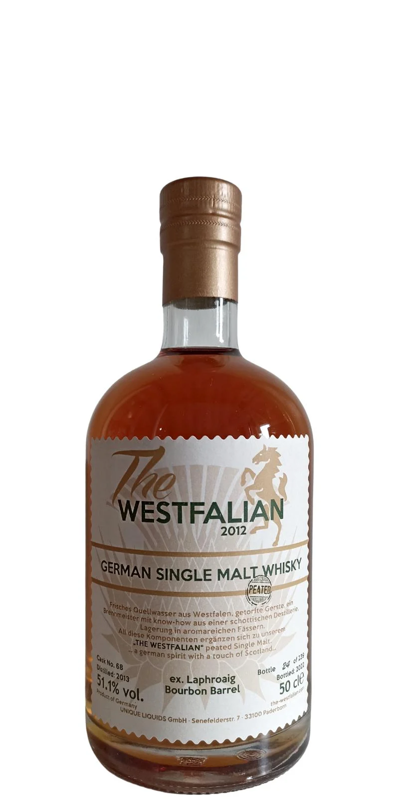 The Westfalian 2013 German Single Malt Scotch Whisky | 500ML - Whiskey