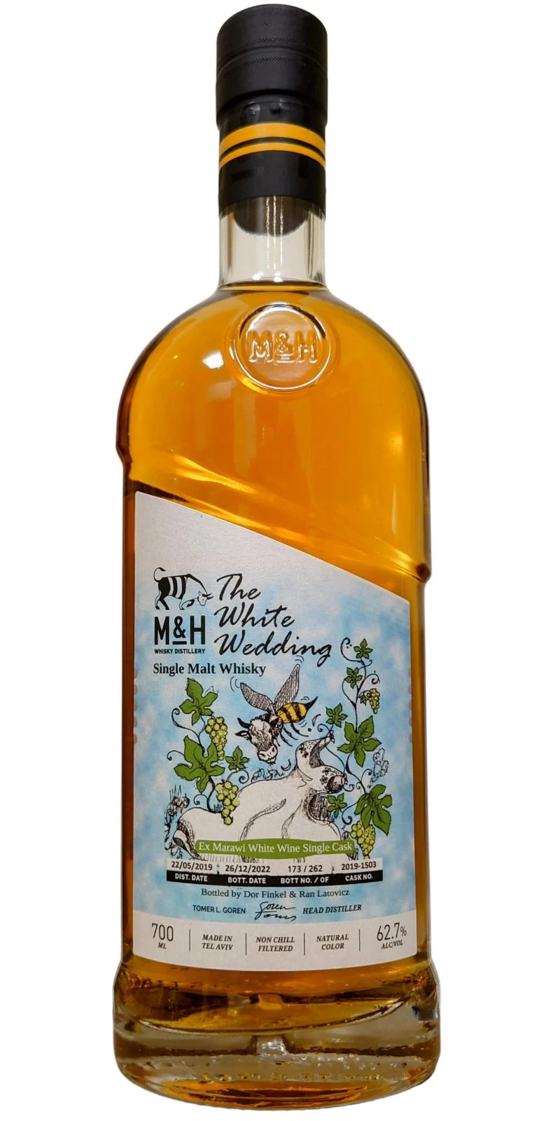 M&H 2019 The White Wedding Single Malt Whisky | 700ML - Whiskey