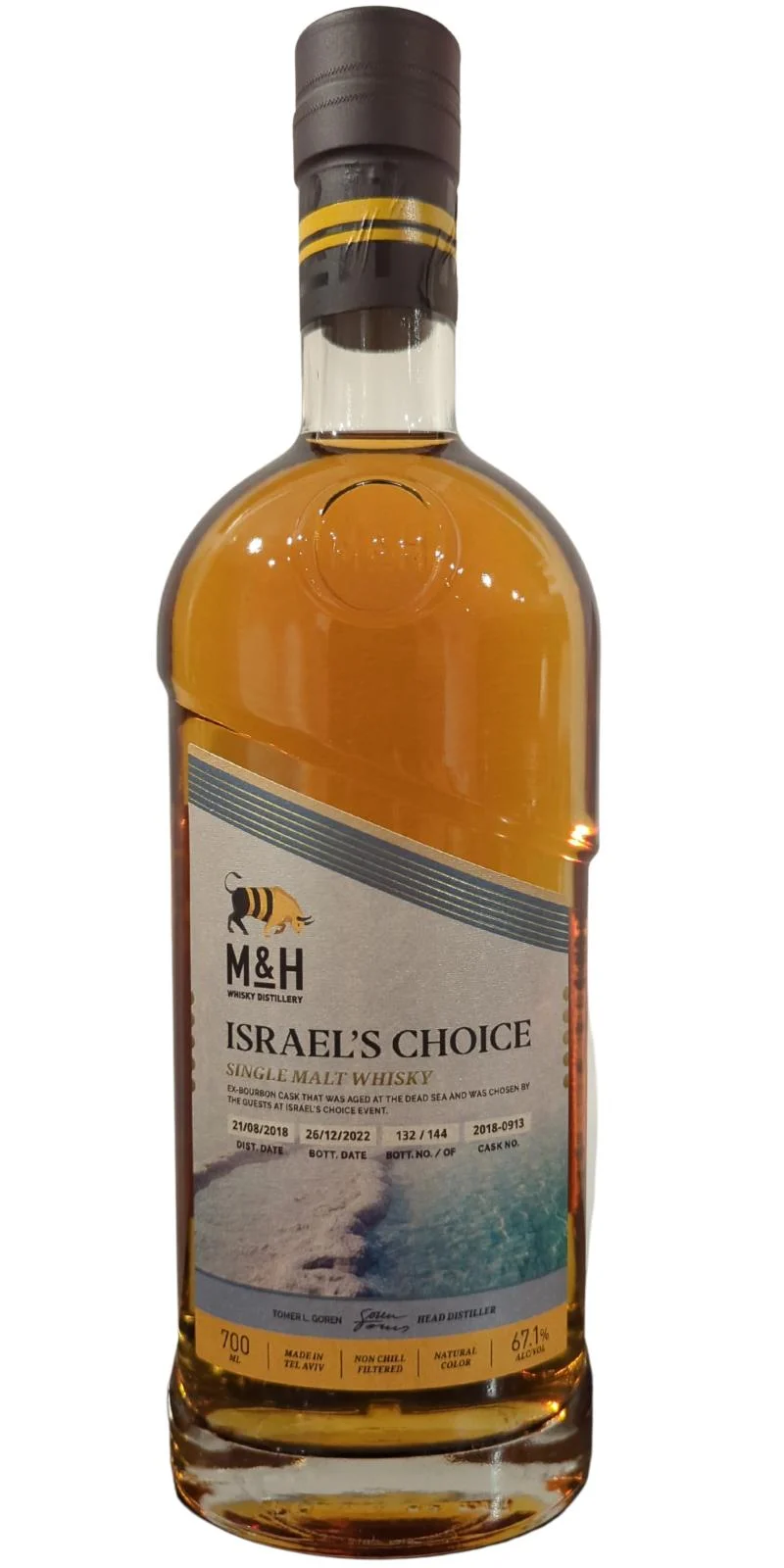 M&H Israel's Choice Proof 134.2 Single Malt Whisky | 700ML - Whiskey