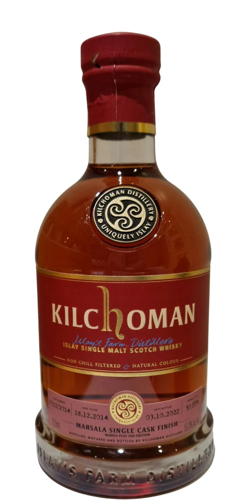 Kilchoman 2014 Marsala Single Cask Finish 2022 Release (Cask #1012/2014) Islay Single Malt Scotch Whisky | 700ML - Whiskey