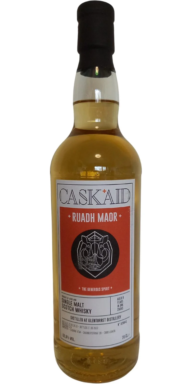 Glenturret 2013 (CaskAid) ruadh maor 9 Year Old 2022 Release (Cask #174) Single Malt Scotch Whisky | 700ML - Whiskey