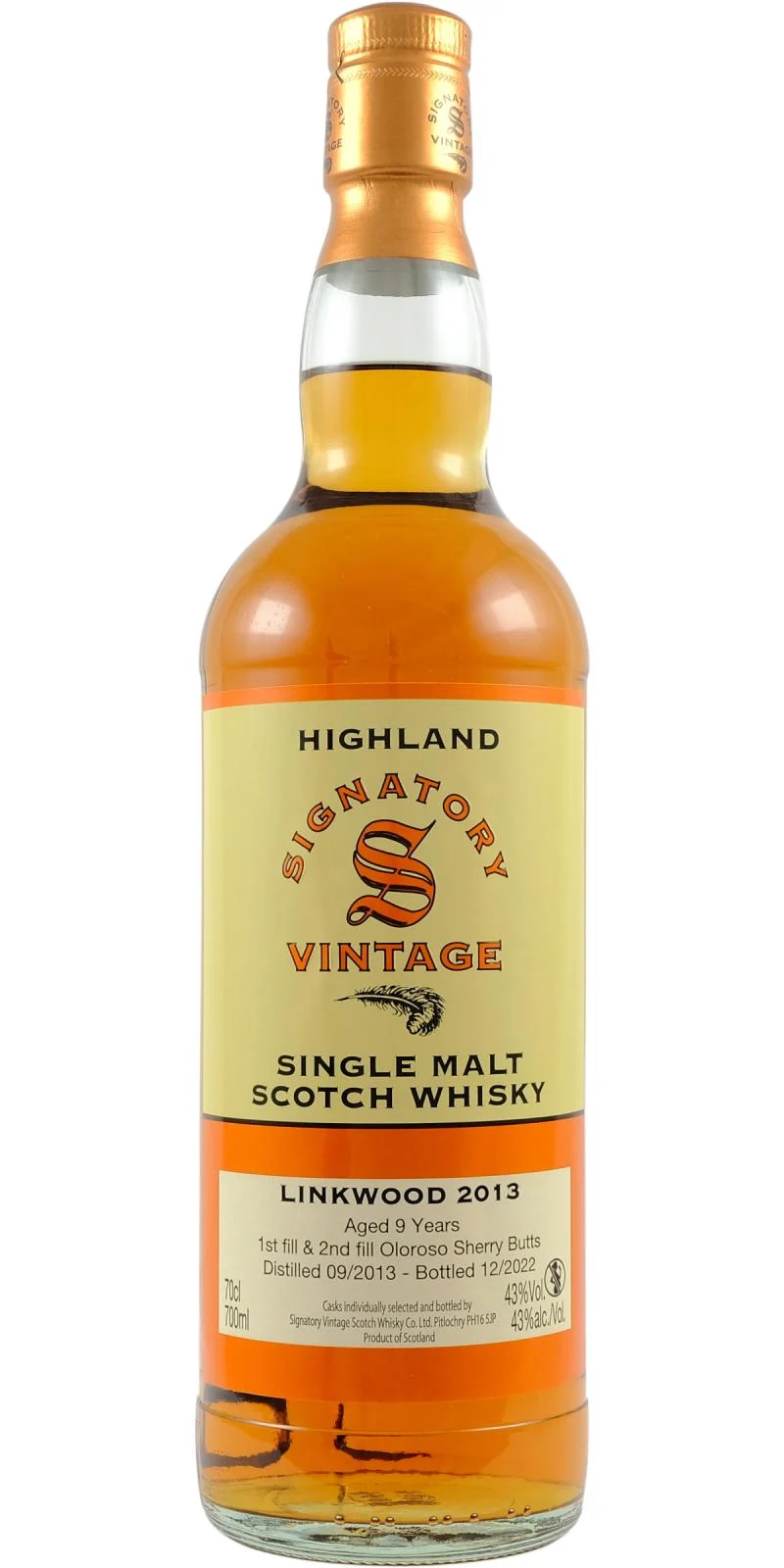 Linkwood 2013 Signatory Vintage Collection Whisky escocés de pura malta de 9 años | 700ML
