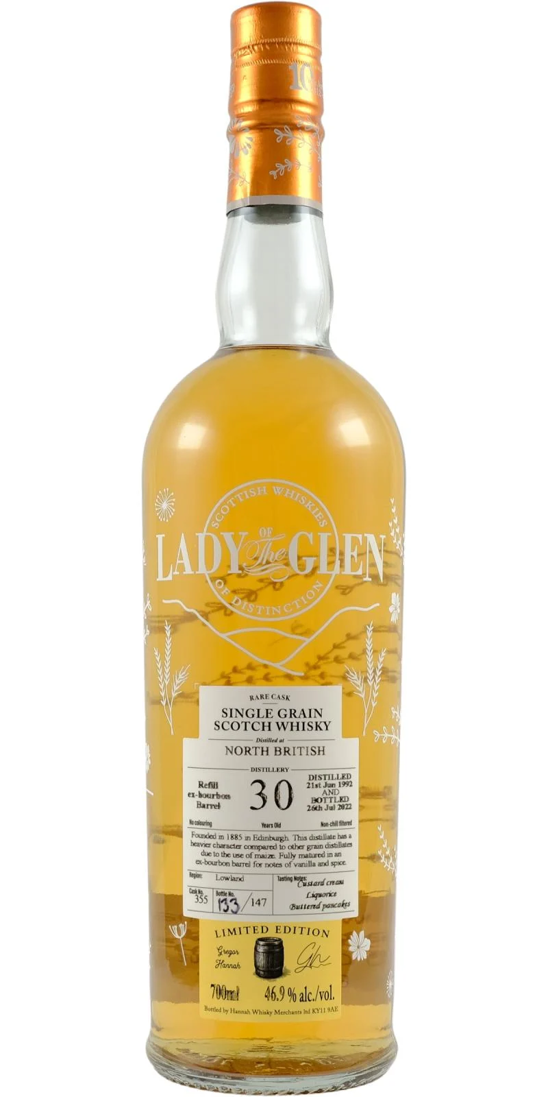 North British 1992 (Lady of the Glen) Rare Cask (30 Year Old) Single Grain Scotch Whisky | 700ML - Whiskey