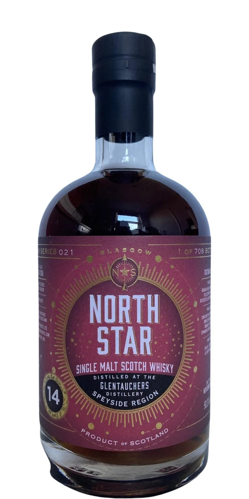 Glentauchers 2008 North Star Spirits Cask Series 021 (14 años) Whisky escocés de pura malta | 700ML