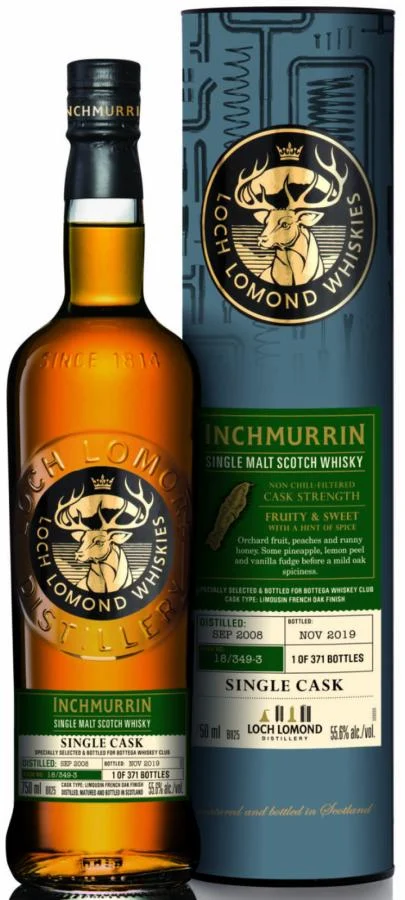 Inchmurrin 2008 Single Cask - Cask Strength (Cask #18/349-3) 2019 Release Single Malt Scotch Whisky