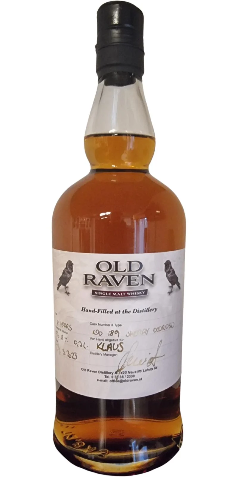 Old Raven 08 Year Old Hand Filled Single Malt Whisky | 700ML - Whiskey
