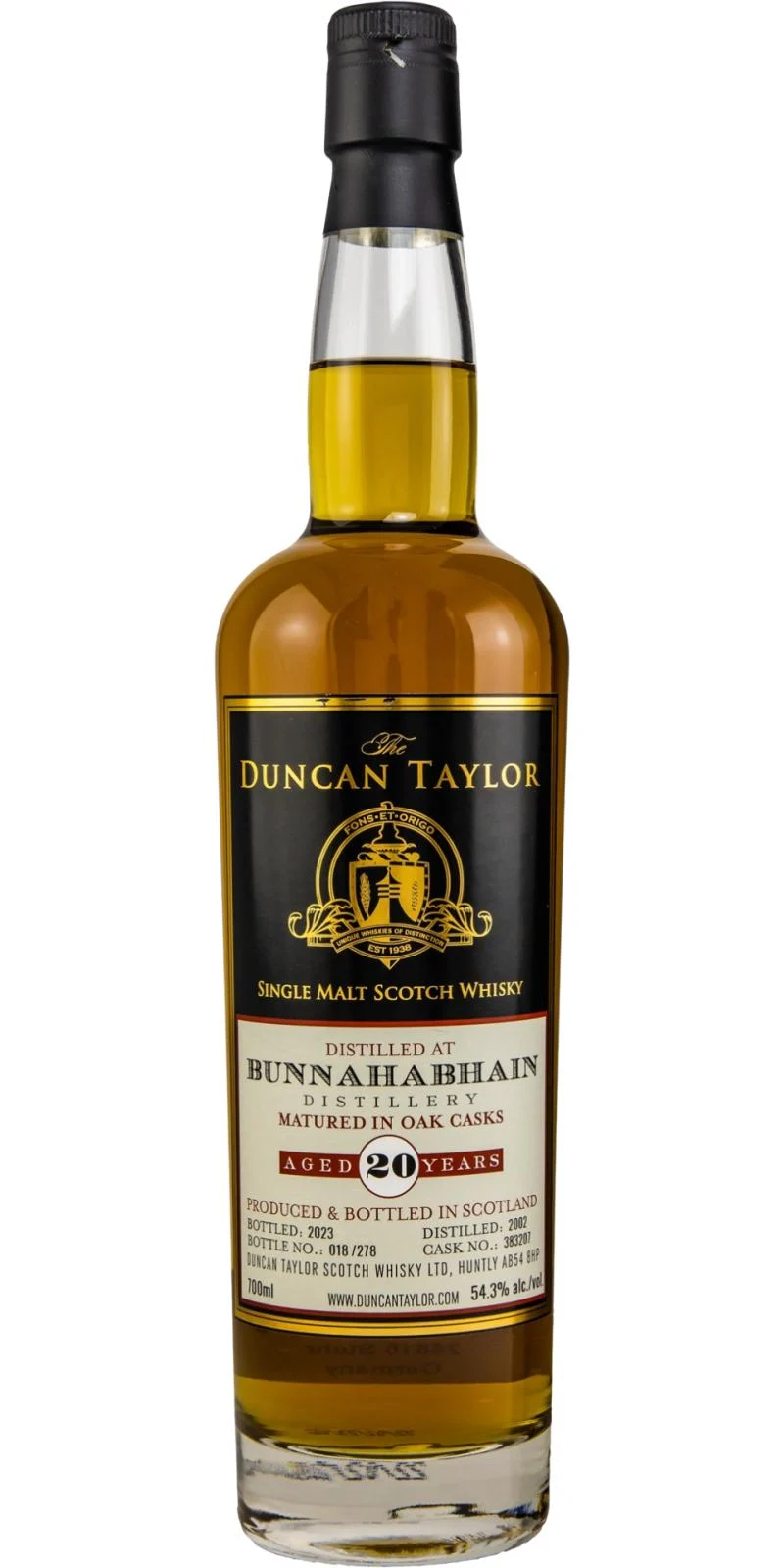 Bunnahabhain Duncan Taylor Single Cask #383207 2002 20 Year Old Whisky | 700ML - Whiskey
