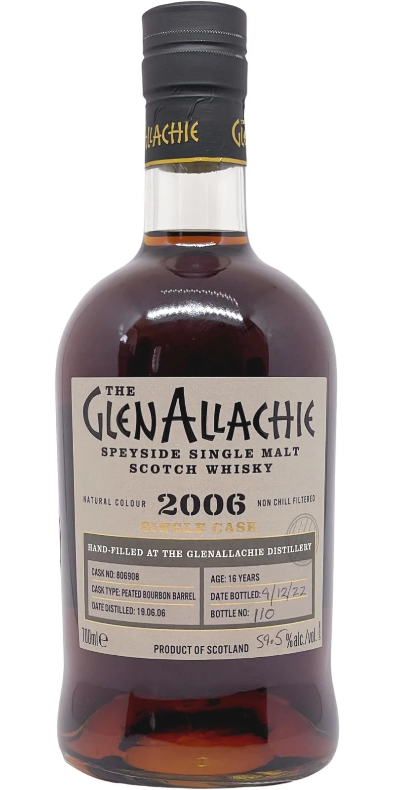Glenallachie 2006 Handfilled at the distillery 16 Year Old 2022 Release (Cask #806908) Speyside Single Malt Scotch Whisky | 700ML - Whiskey