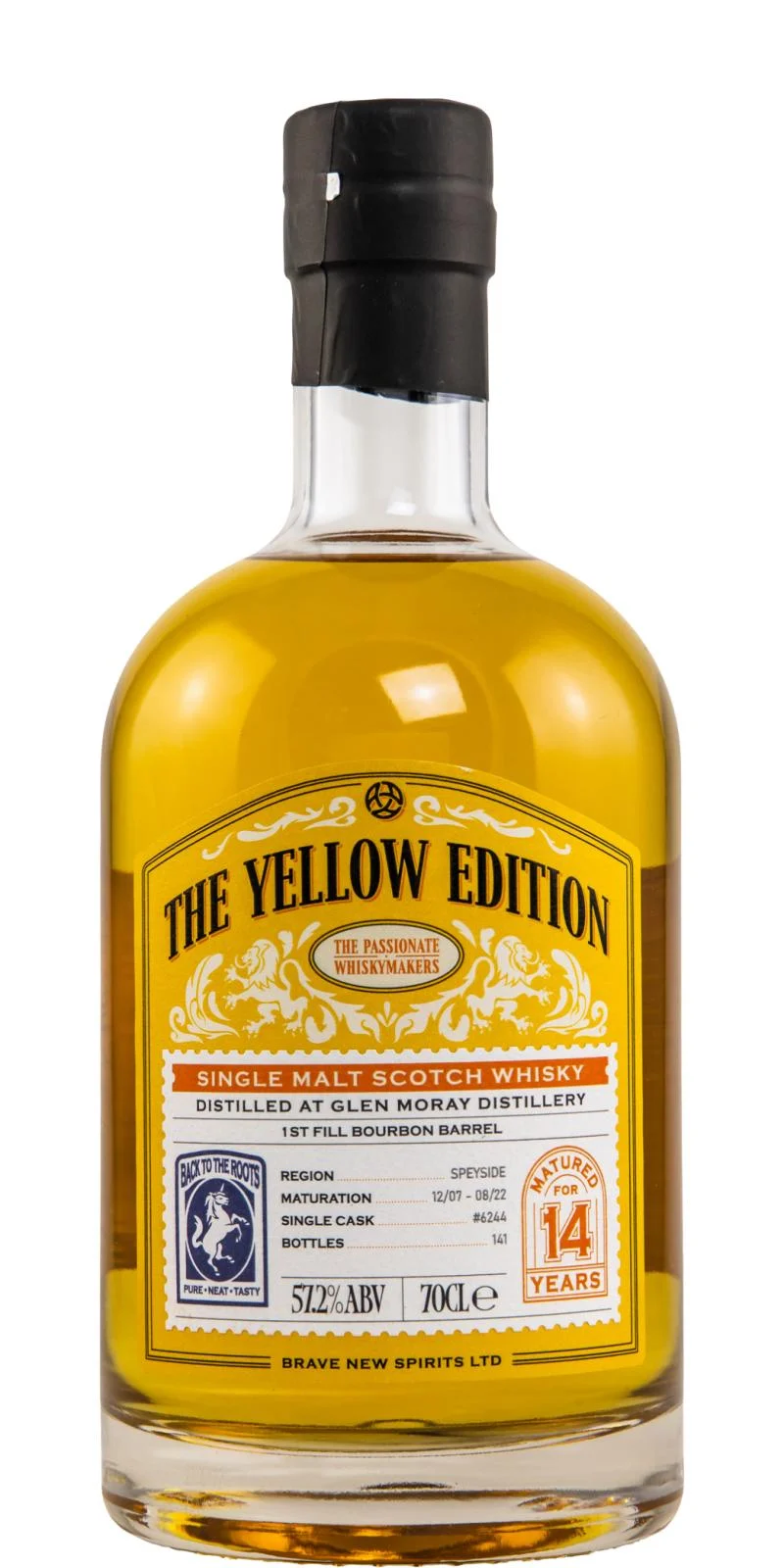 Glen Moray 2007 Brave New Spirits The Yellow Edition 14 Year Old Scotch Whisky | 700ML - Whiskey
