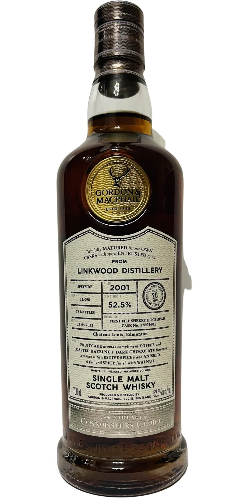 Linkwood 2001 Gordon & Macphail Connoisseurs Choice - Cask Strength 20 Year Old Scotch Whisky | 700ML