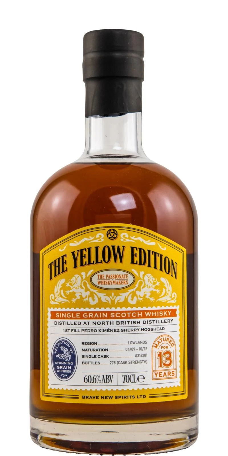 North British 2009 (Brave New Spirits) The Yellow Edition 13 Year Old 2022 Release (Cask #316281) Single Malt Scotch Whisky | 700ML - Whiskey
