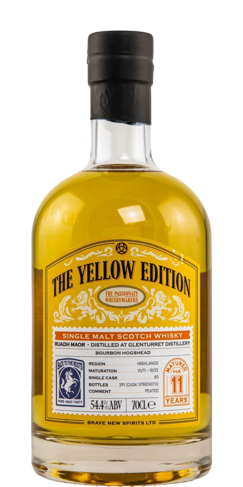 Ruadh Maor 2011 (Brave New Spirits) The Yellow Edition 11 Year Old 2022 Release (Cask #3) Single Malt Scotch Whisky | 700ML - Whiskey