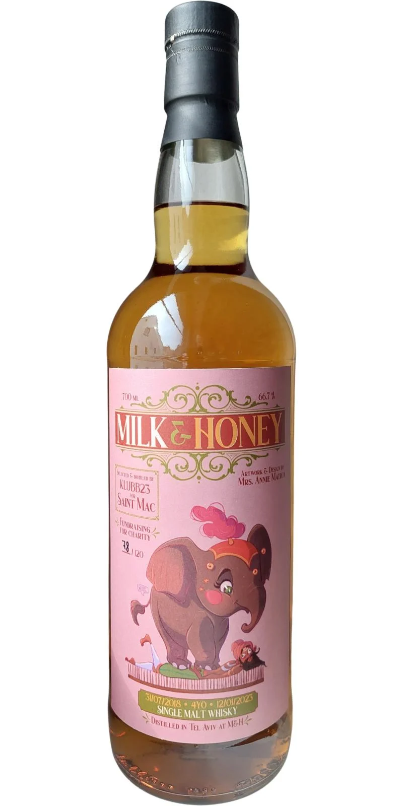 Milk & Honey 2018 K23 Fundrasing For Charity 4 Year Old Single Malt Whisky | 700ML - Whiskey