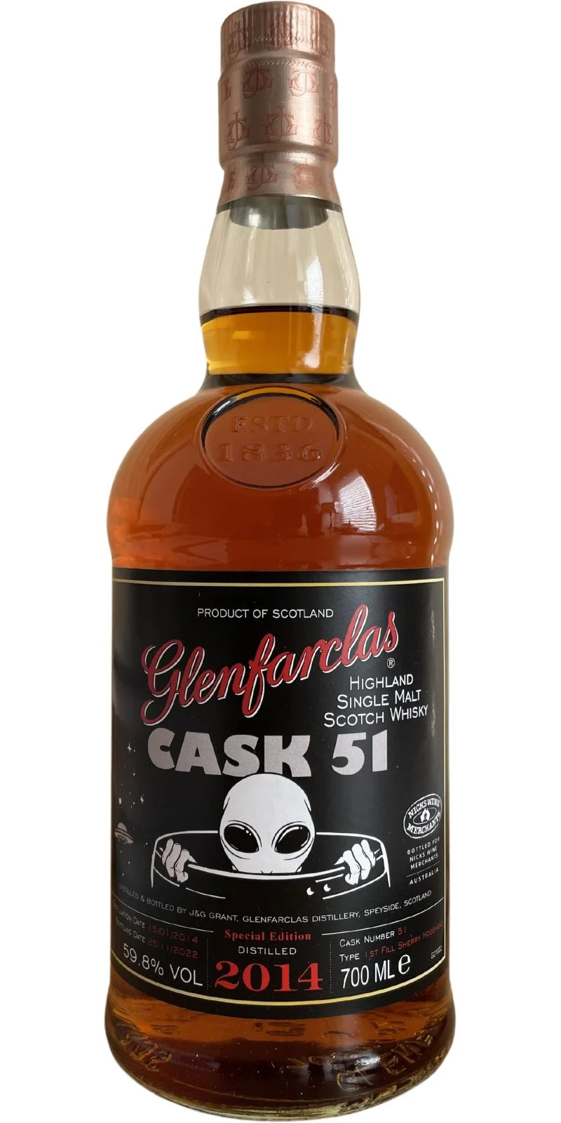Glenfarclas 2014 Cask Strength 8 Year Old Single Malt Scotch Whisky | 700ML - Whiskey