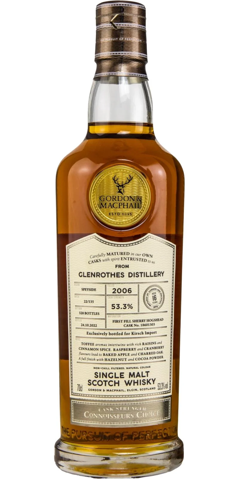 Glenrothes 2006 Gordon & MacPhail Connoisseurs Choice Cask Strength 16 Year Old Single Malt Scotch Whisky | 700ML - Whiskey