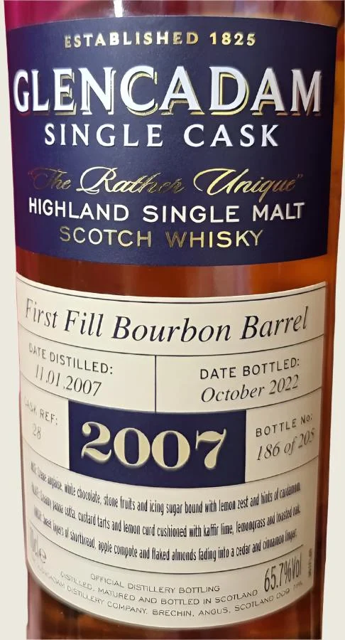 Glencadam 2007 The Rather Unique Single Malt Scotch Whisky | 700ML - Whiskey