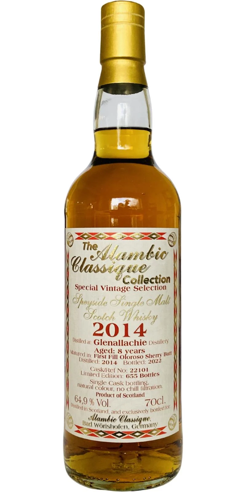 Glenallachie 2014 (Alambic Classique) Special Vintage Selection 8 Year Old 2022 Release (Cask #22101) Speyside Single Malt Scotch Whisky | 700ML - Whiskey