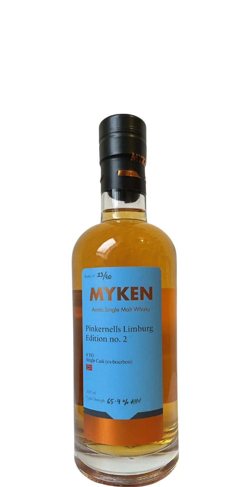 Myken 4 Year Old Pinkernells Limburg Edition no. 2 Single Malt Whisky | 500ML - Whiskey