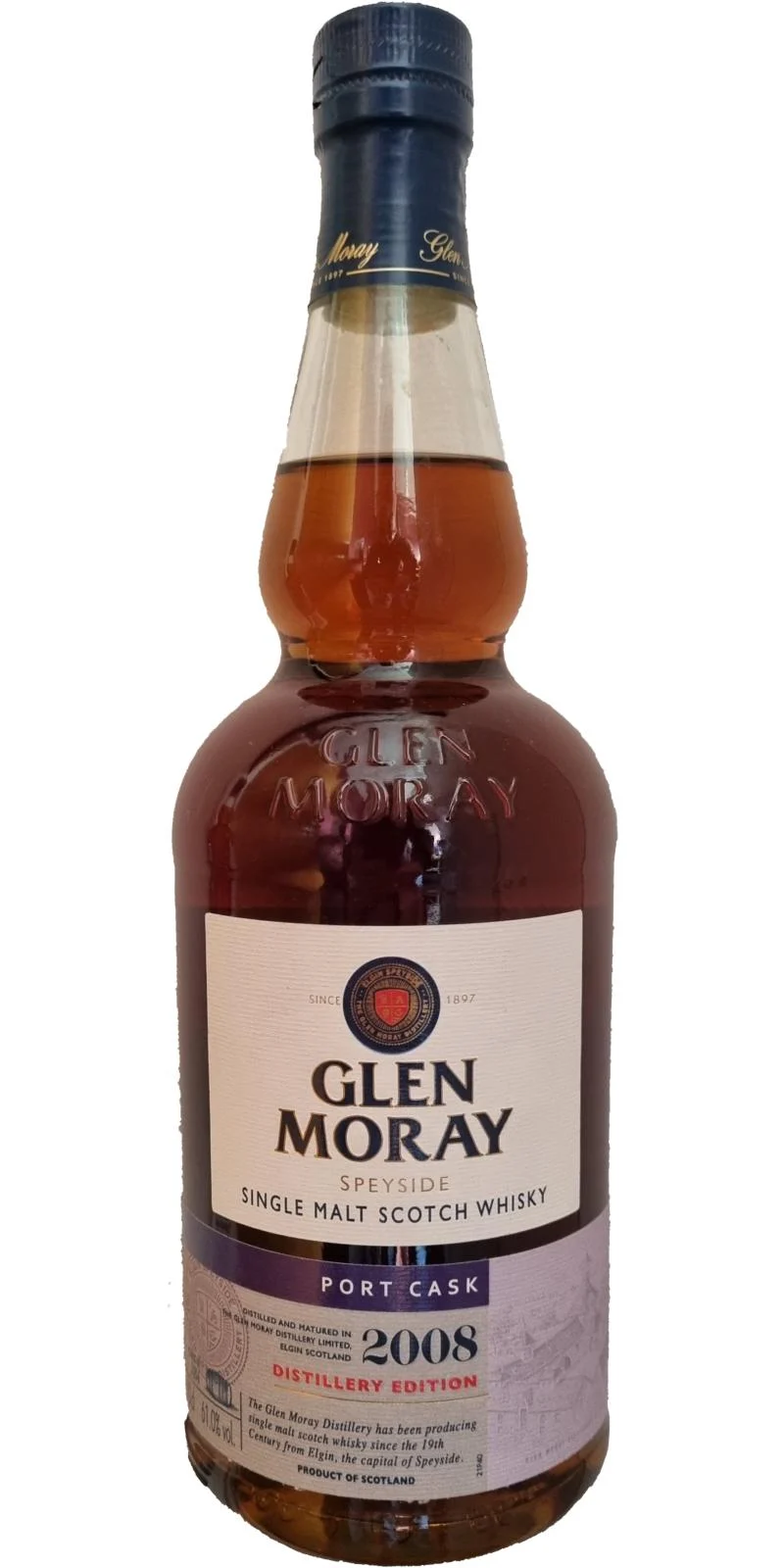 Glen Moray 2008 Distillery Edition Port Cask Scotch Whisky | 700ML - Whiskey