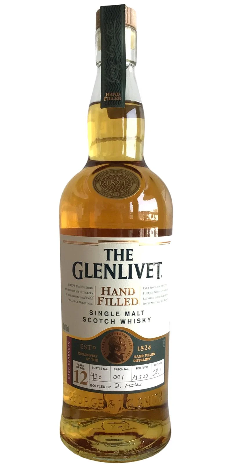 Glenlivet 12 Year Old Handfilled Single Malt Scotch Whisky | 700ML - Whiskey